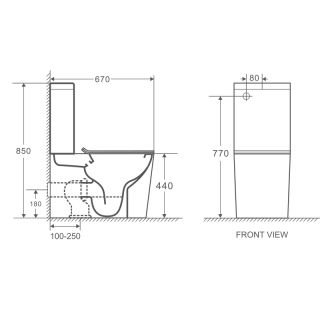 Унитаз-компакт Azario Maro AZ-2125A-R безободковый с бачком и сиденьем микролифт